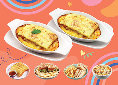 FREE Kid's Meal with Every 2 Baked Chicken or Beef Lasagne Ordered at Rocky Master